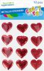 Metalizované nálepky srdíčka 12 ks 