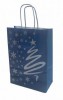 Vánoční papírová taška modrá