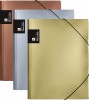 Tříklopá složka s gumou Metallic