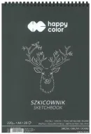 Skicák se spirálou Happy Color, černý,  A4, 220g