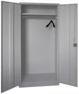 Kovová skříň s tyčí na věšáky, 195x92x50 cm, šedá