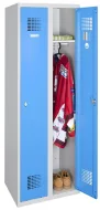 Šatní skříň svařovaná, 2 dveře, 180x60x50 cm, modrá, otočný uzávěr