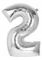 Nafukovací číslice, stříbrná folie 40cm - číslice 2