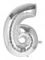 Nafukovací číslice, stříbrná folie 40cm - číslice 6