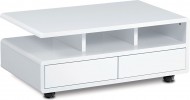 Konferenční stolek 100x60x41, MDF bílý vysoký lesk, 5 univerzální kolečka, 2 šup - zvětšit obrázek
