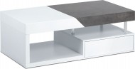 Konferenční stolek 120x60x42, MDF bílý mat/dekor beton, 2 šuplíky - zvětšit obrázek