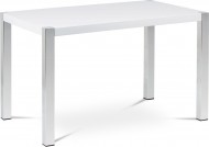 Jídelní stůl 120x75 cm, MDF deska, bílý vysoký lesk, chromované nohy - zvětšit obrázek