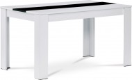 Jídelní stůl 138x80x75, MDF, bílé lamino, dekorativní černý pruh - zvětšit obrázek