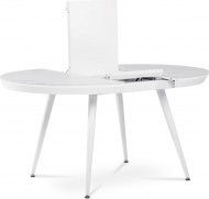 Jídelní stůl 110+40x110 cm, keramická deska bílý mramor, MDF. kov.nohy, bílý mat - zvětšit obrázek
