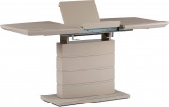 Jídelní stůl 110+40x70 cm, sklo 4 mm cappuccino, MDF, cappuccino mat - zvětšit obrázek