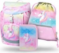 BAAGL SET 3 Airy Rainbow Unicorn: aktovka, penál, sáček