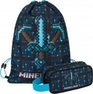MINECRAFT 2 SET Blue Axe and Sword: penál, sáček