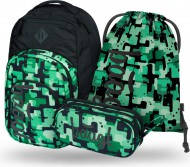 BAAGL 3 SET Coolmate Green: batoh, penál, sáček