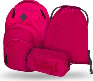 BAAGL 3 SET Coolmate Ruby: batoh, penál, sáček