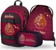 BAAGL SET 3 Skate Harry Potter Bradavice vínový: batoh, penál, sáček 