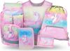 BAAGL SET 5 Airy Rainbow Unicorn: batoh, penál, sáček, zástěra, peněženka