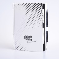 Black and white - A5 - kreativní notes - pearl - zvětšit obrázek