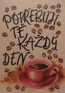 Přáníčko BeBechy – recyklovaný papír - Káva - zvětšit obrázek