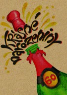 Přáníčko BeBechy - recyklovaný papír - 60 Sekt - zvětšit obrázek