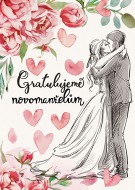 Přáníčko BeBechy - bílé - Novomanželům - zvětšit obrázek