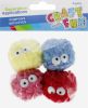 Pompon s očima 4ks 5cm 