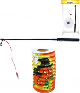 Lampion Halloween oválný 15cm dýně set s hůlkou na baterie na svíčku Světlo - zvětšit obrázek