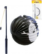 Lampion Halloween koule Duch 25cm na svíčku / žárovku s hůlkou na baterie Světlo - zvětšit obrázek