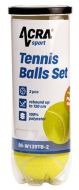 ACRA Tenisové míčky žluté - rekreační set 3ks v dóze