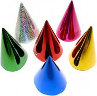 Klobouček karnevalový 6ks 16cm hologramový mix ME120 1041452
