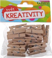 Kolíčky W026572 dřevěné 2,5 cm, 25ks + provázek - zvětšit obrázek