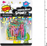 Spona kancelářská 834604 barevná 40ks/28mm