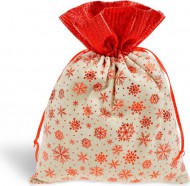 Sáček textil vánoční vločky 18x23cm 5800736 - zvětšit obrázek