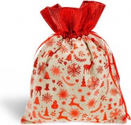 Sáček textil vánoční koláž 18x23cm 5800738 - zvětšit obrázek