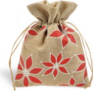 Sáček textil vánoční růže 13x17cm 5800740 - zvětšit obrázek