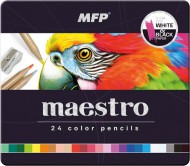 pastelky MAESTRO 24 ks kovová krabička 6300627