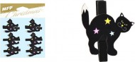 Kolíček dřevěný halloween kočka 6ks/4,8cm XC20181007 8885857