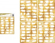 Samolepky na dárky vánoční zlaté 200x300mm/21ks 8885875 - zvětšit obrázek