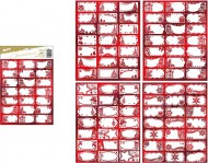 Samolepky na dárky vánoční červené 200x300mm/21ks 8885876