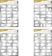 Samolepky na dárky vánoční stříbrné 200x300mm/21ks 8885930 - zvětšit obrázek