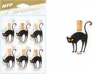 Kolíček dřevěný halloween kočka 6ks/4,8cm XC20191499 8885985 - zvětšit obrázek