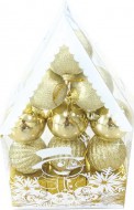 Baňky set 4cm/12ks zlaté 8886261 - zvětšit obrázek