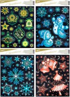 Okenní fólie vánoce glitr VA026 30x42cm 671 8886448