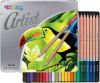 Artist pastelky dřevo kulaté 24barev-kovový box