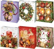 Dárková taška vánoční T2 22, 15,5x15,5x8cm