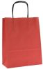 Papírová taška 18x22,5x8cm bílá, Červená, hladká