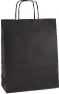 Papírová taška 25x32x11cm EKO, Černá s proužky