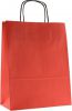 Papírová taška 25x32x11cm bílá, Červená, hladká