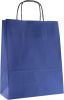 Papírová taška 25x32x11cm bílá, Modrá, hladká