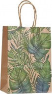 Papírová taška 22x27x11cm Eko, zelené listy Monstera