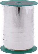 Stuha 1cm x 100m metal stříbrná